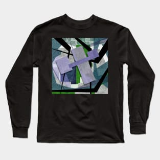 a house in the woods architecture collage art Long Sleeve T-Shirt